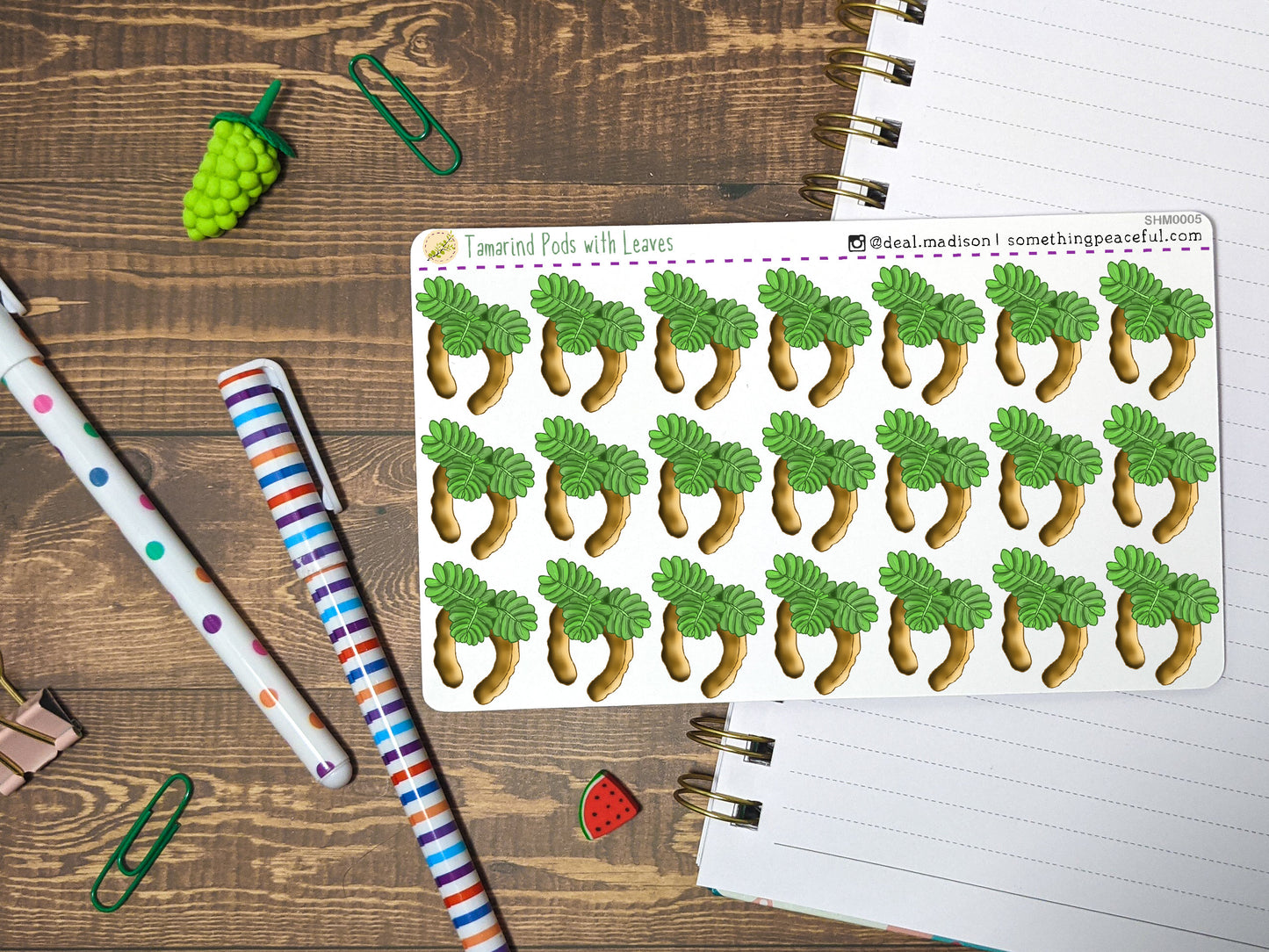 Leafy Tamarind Pods Stickers Sheet