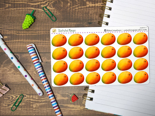 Illustrated Mango Stickers Sheet