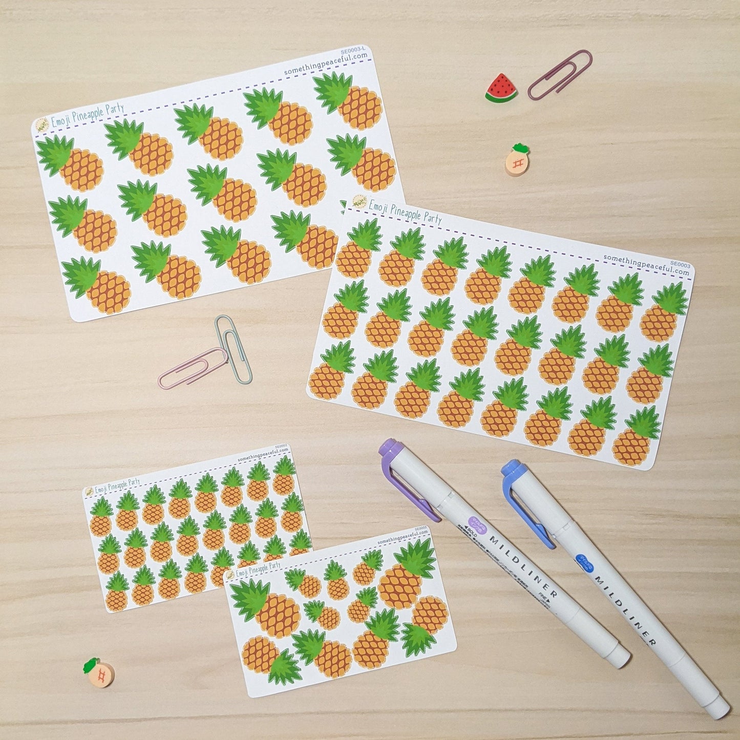 Pineapple Emoji Sticker Sheet