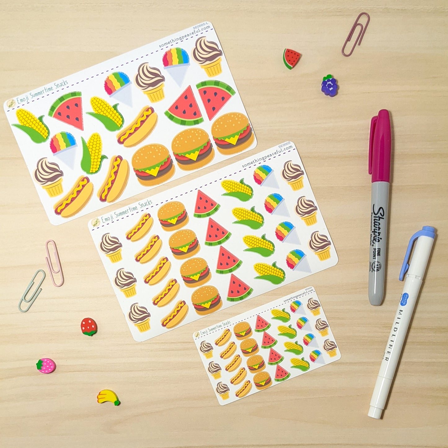 Summertime Snacks Emoji Sticker Sheet