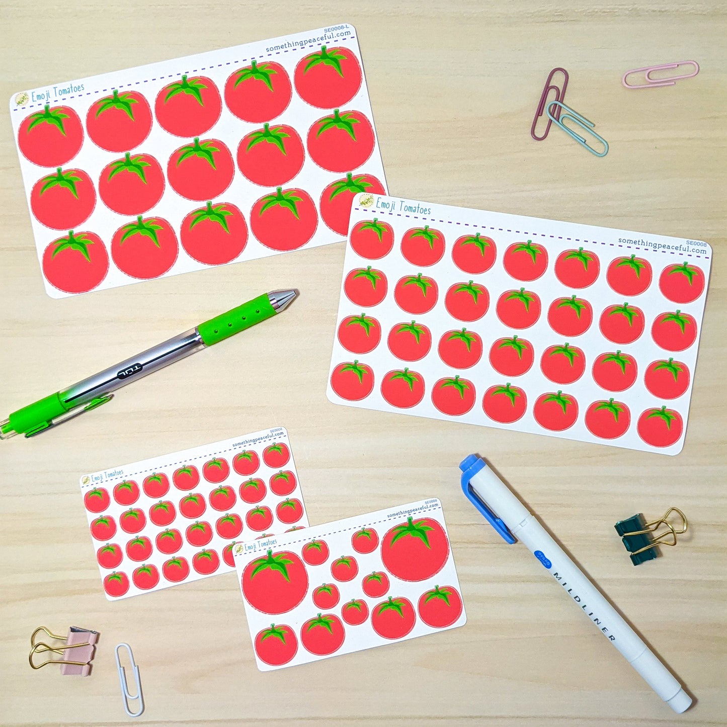 Tomato Emoji Sticker Sheet