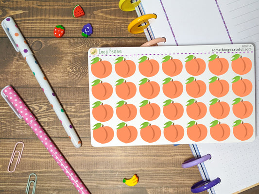 Emoji Peach Stickers Sheet
