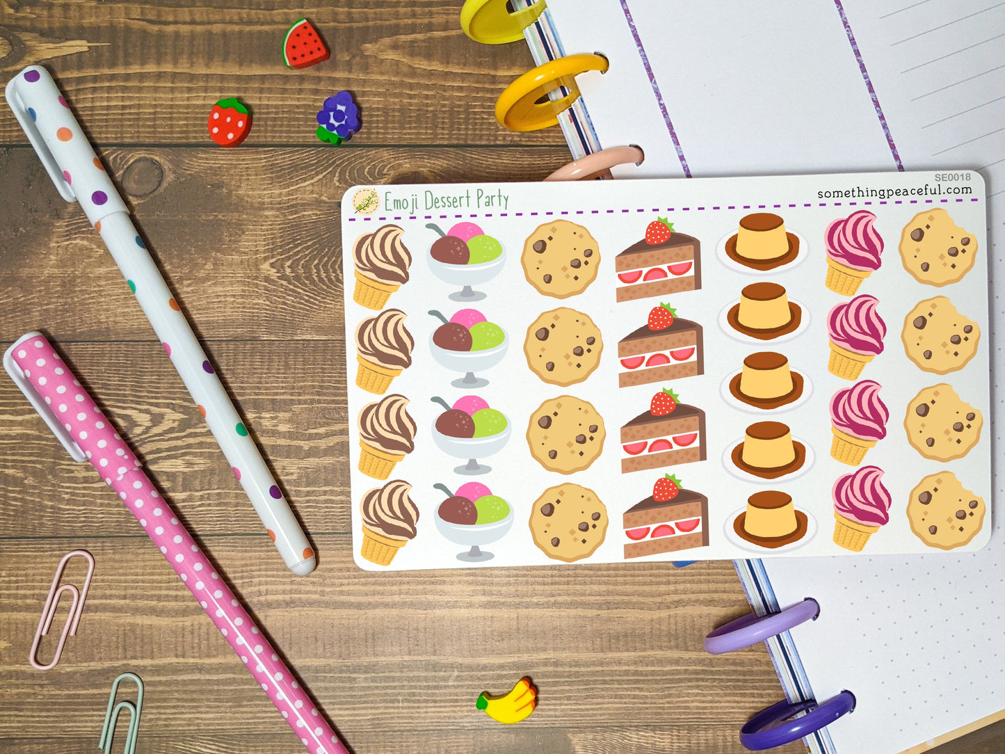 Emoji Dessert Stickers Sheet