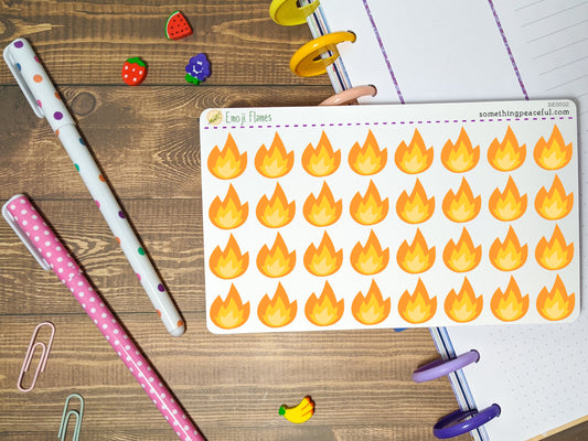Emoji Flame Stickers Sheet